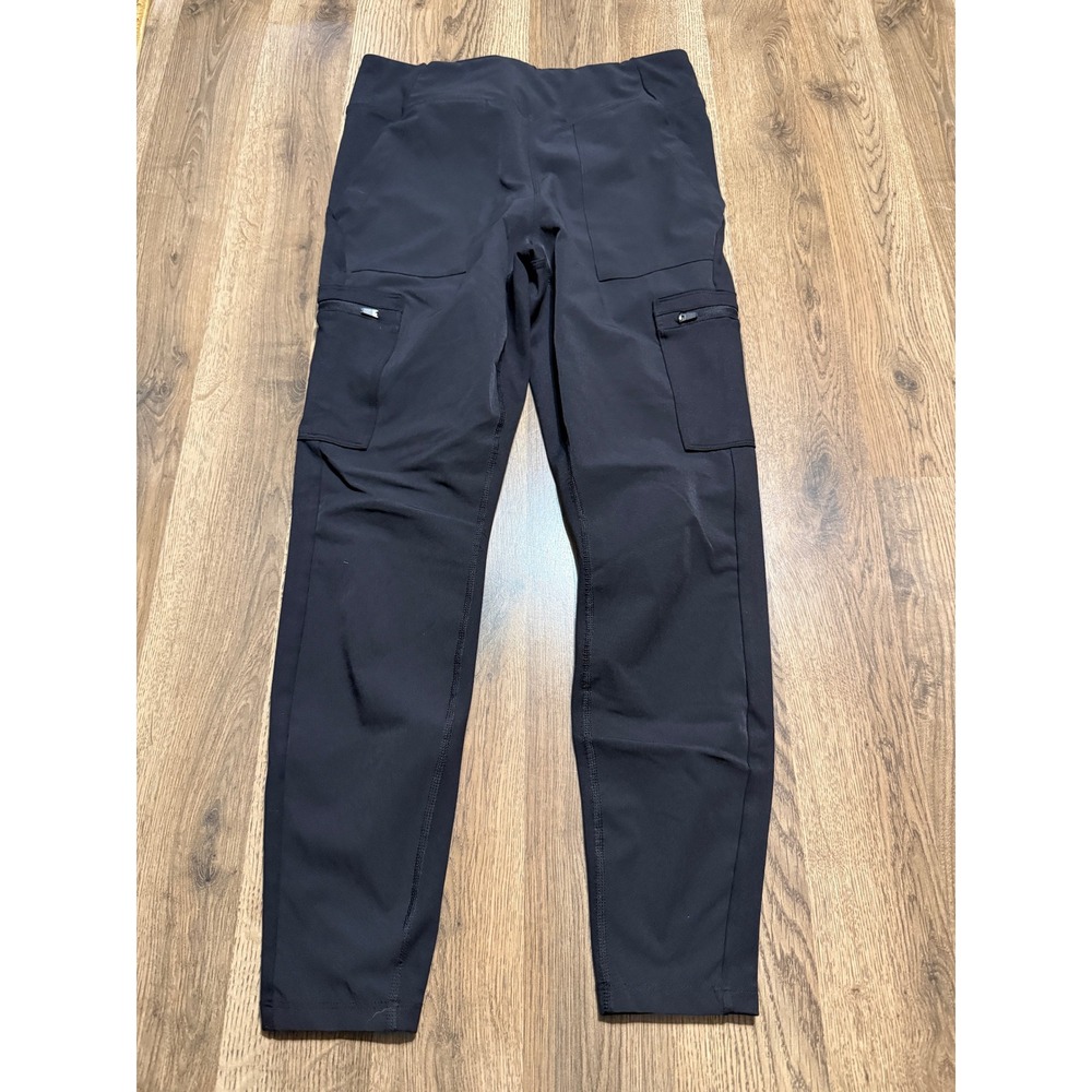 Avia Pants Women Size Medium Black Cargo Joggers Pants Zippered Pockets